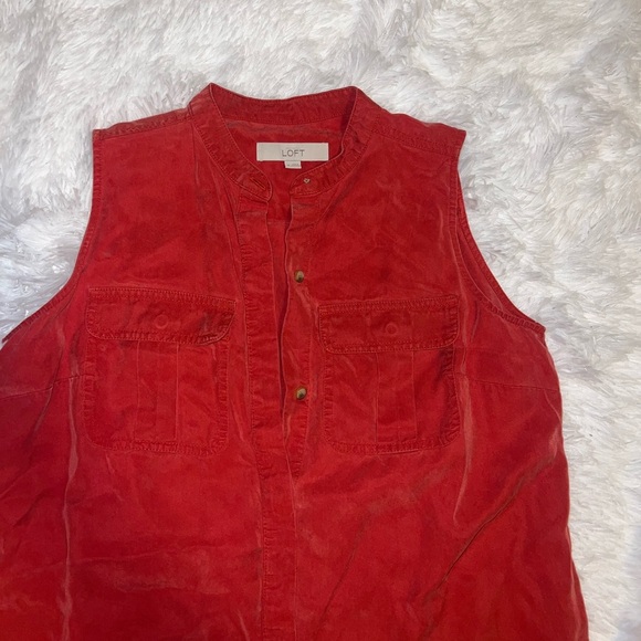 Ann Taylor Loft Button Front Dress Summer Preppy size Medium - Picture 1 of 4